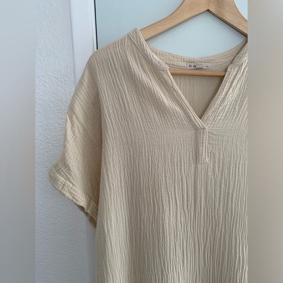 It Is Well Mandarin Gauze Dress in Natural size S - Picture 10 of 13